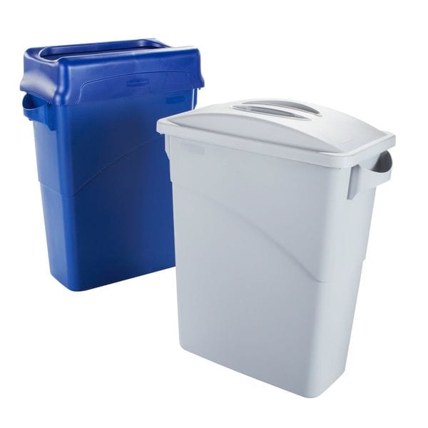 Rubbermaid Commercial 16 gal, 23 gal Dome Trash Can Lid, 11 1/4 in W/Dia, Gray, Polypropylene, 0 Openings - FG268888LGRAY