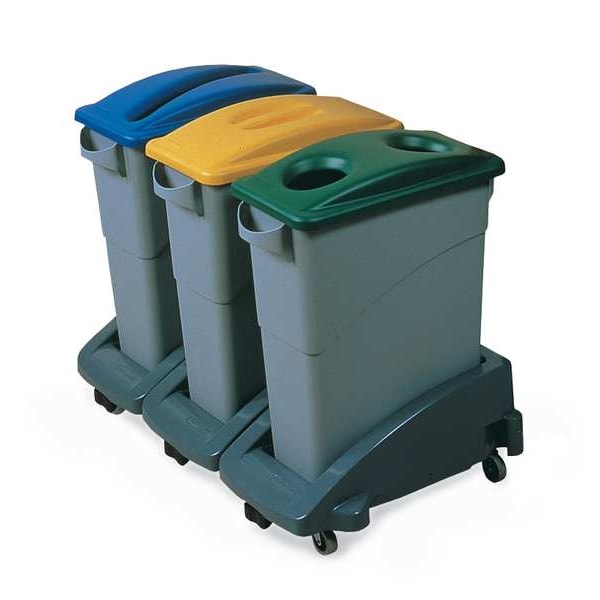 Rubbermaid Commercial 16 gal, 23 gal Dome Trash Can Lid, 11 1/4 in W/Dia, Gray, Polypropylene, 0 Openings - FG268888LGRAY