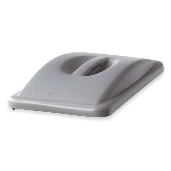 Rubbermaid Commercial 16 gal, 23 gal Dome Trash Can Lid, 11 1/4 in W/Dia, Gray, Polypropylene, 0 Openings - FG268888LGRAY