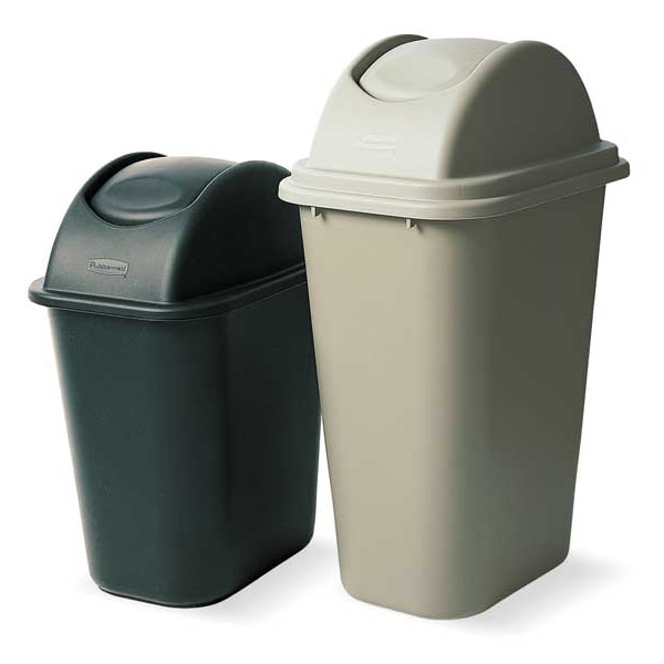 Rubbermaid Commercial 7 gal Swing Wastebasket Lid, 11 in W/Dia, Black, Resin, 1 Openings - FG306600BLA