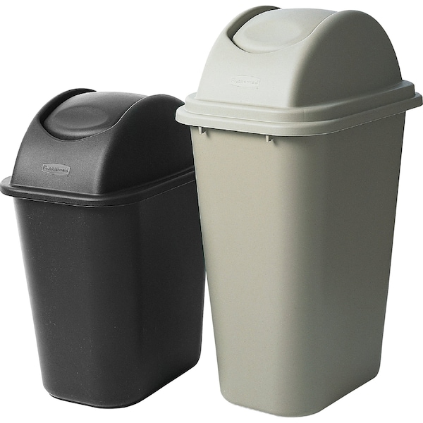 Rubbermaid Commercial 7 gal Swing Wastebasket Lid, 11 in W/Dia, Black, Resin, 1 Openings - FG306600BLA