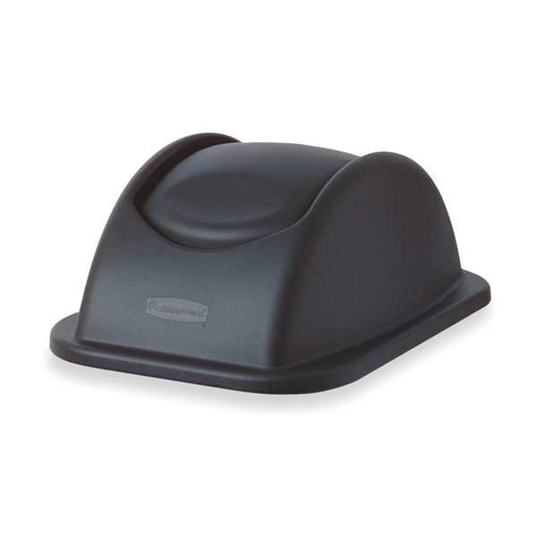 Rubbermaid Commercial 7 gal Swing Wastebasket Lid, 11 in W/Dia, Black, Resin, 1 Openings - FG306600BLA