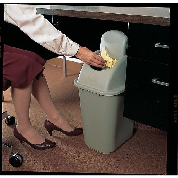 Rubbermaid Commercial 7 gal Swing Wastebasket Lid, 11 in W/Dia, Black, Resin, 1 Openings - FG306600BLA