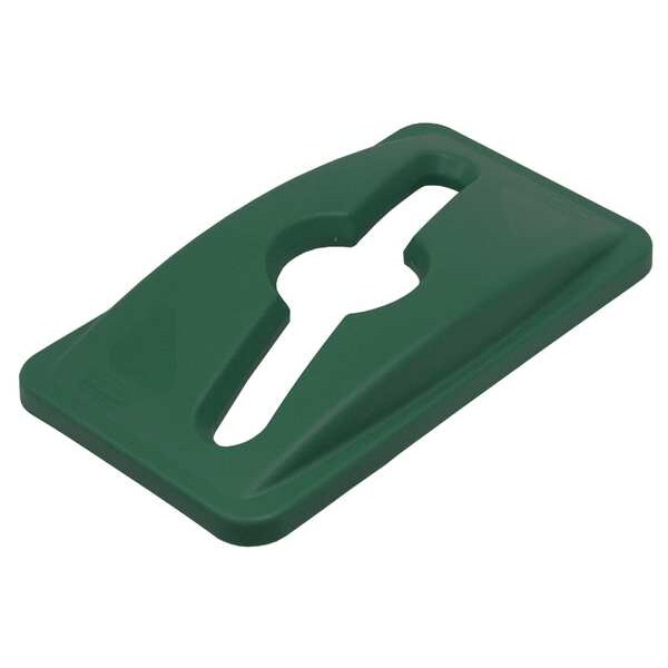 Rubbermaid Commercial 23 gal Dome Recycling Lid, 11 1/2 in W/Dia, Green, Resin, 1 Openings - 1788373