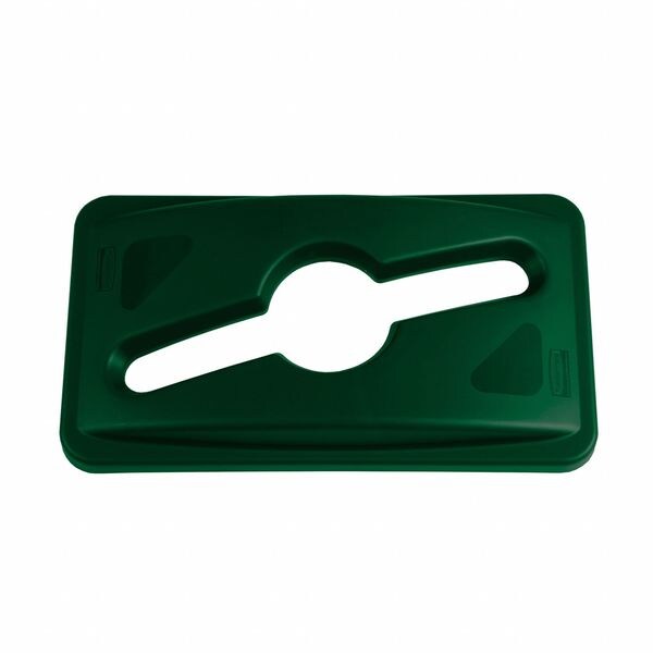 Rubbermaid Commercial 23 gal Dome Recycling Lid, 11 1/2 in W/Dia, Green, Resin, 1 Openings - 1788373