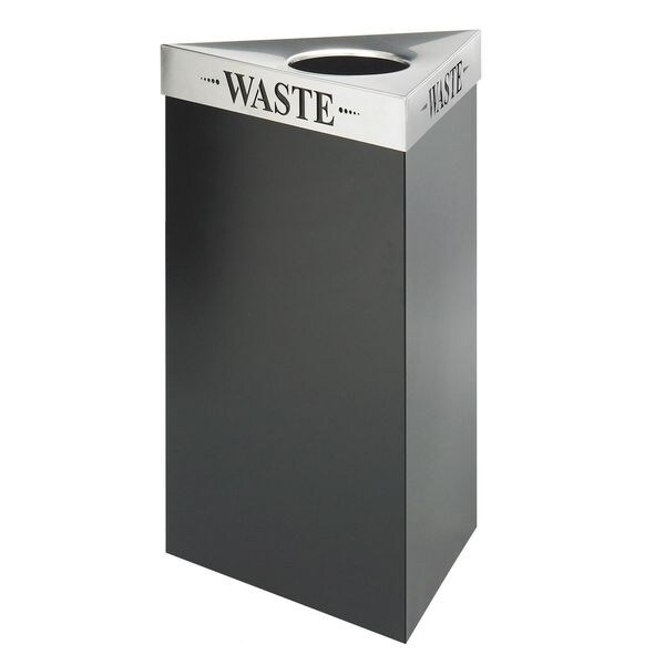Safco Funnel Trash Can Lid, 20 in W/Dia, Silver, metal - 9560WA