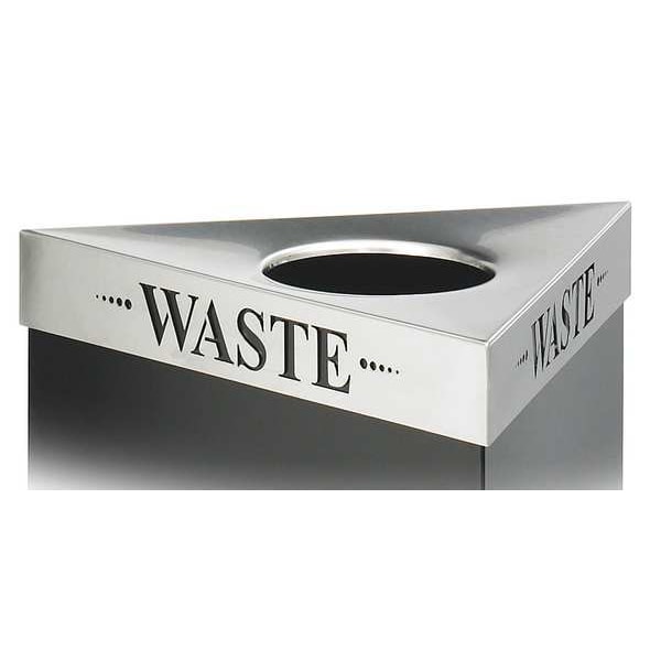 Safco Funnel Trash Can Lid, 20 in W/Dia, Silver, metal - 9560WA