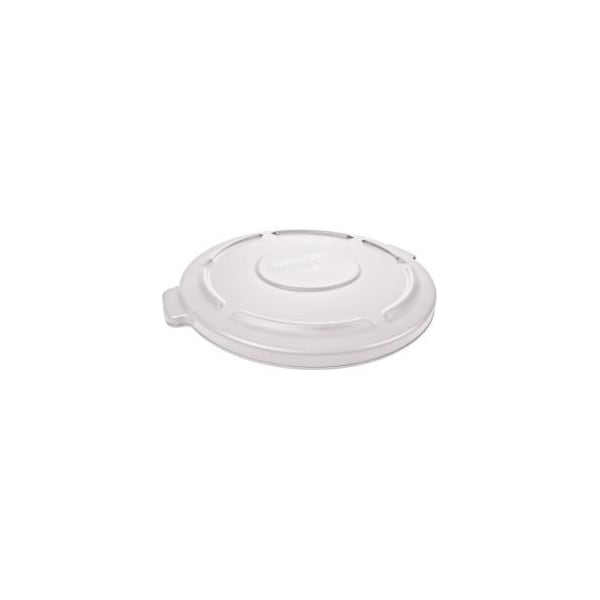 Rubbermaid Commercial Rubbermaid Flat Lid For 20 Gallon Brute Round Trash Container, White - 2619-60 - FG261960WHT