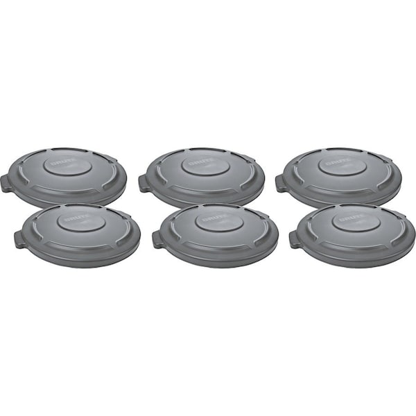 Rubbermaid Commercial Brute 20-gallon Container Lid, Gray, Plastic - RCP261960GYCT