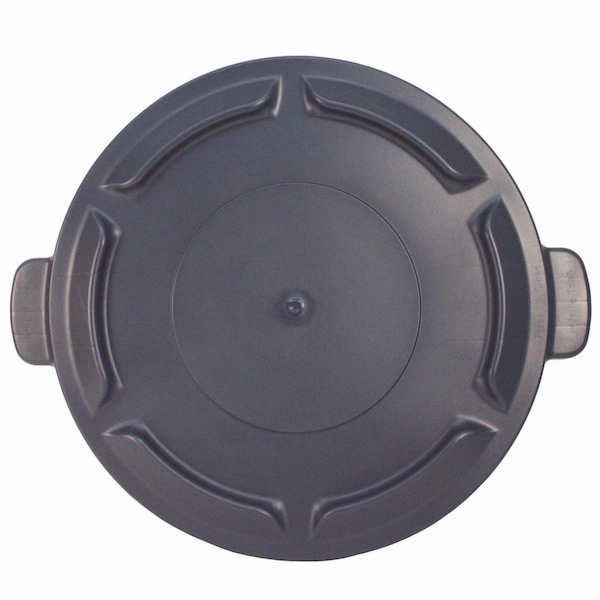 Impact Products 20 Gal Flat-Top Lid Trash Can Lid, 20.4 in W/Dia, Gray, Plastic - GL200203
