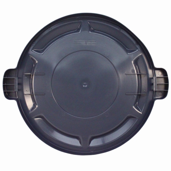 Impact Products 20 Gal Flat-Top Lid Trash Can Lid, 20.4 in W/Dia, Gray, Plastic - GL200203