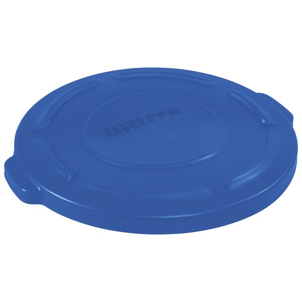 Brute Rubbermaid Flat Trash Can Lid - 20 Gallon, Blue - RUB320LBLU