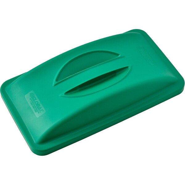 Global Industrial Flat Lid, 20 in W/Dia, Green, Plastic - 261904GN