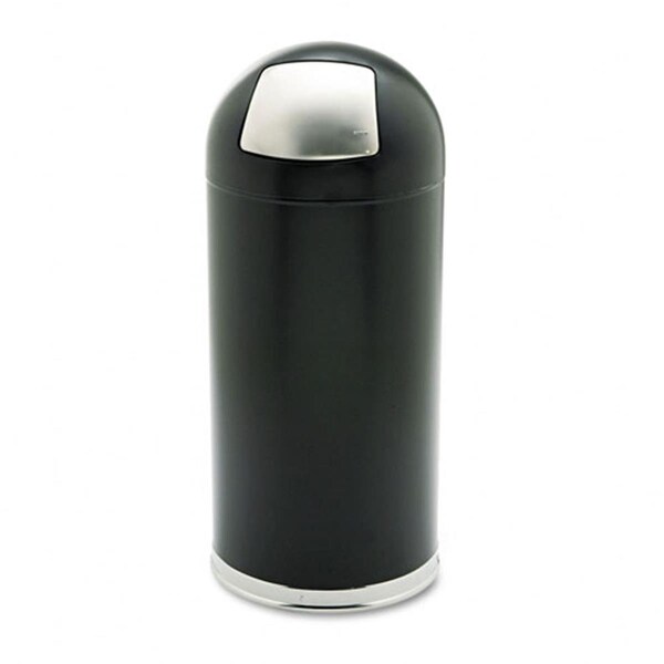 Pinpoint 15 Gallon Dome Receptacle with Spring-Loaded Door in Black - PI512036