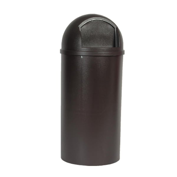 Eat-In 25 Gallon Dome Top Trash Receptacle with Hinged Door - Brown - EA1825598