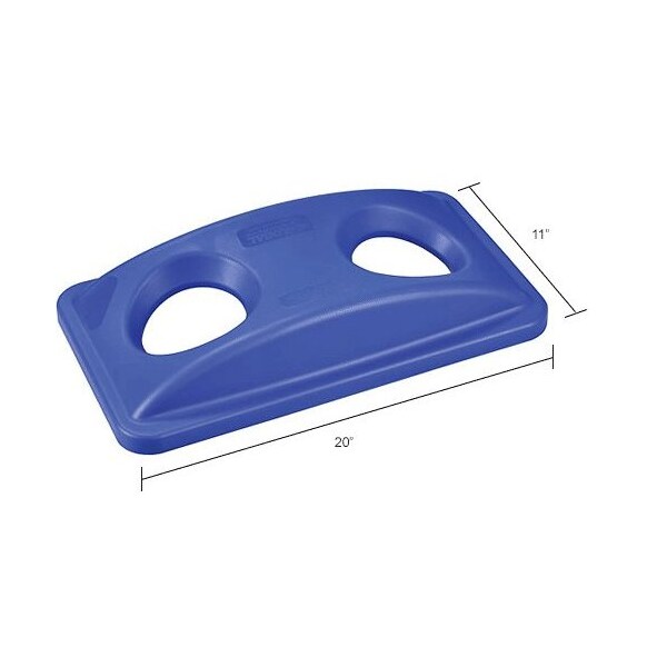 Global Industrial Recycling Bottle & Can Lid, 20 W/Dia, Blue, Plastic - 261905BL