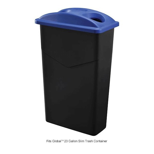 Global Industrial Recycling Bottle & Can Lid, 20 W/Dia, Blue, Plastic - 261905BL
