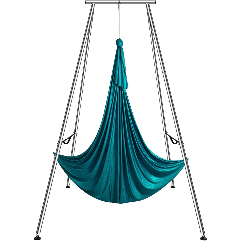 VEVOR Aerial Yoga Frame & Yoga Hammock, 9.67 ft Height Professional Yoga Swing Stand Comes with 6.6 Yards Aerial Hammock, Max 551.15 lbs Load Capacity Yoga Rig for Indoor Outdoor Aerial Yoga, Green - KJDC293M6MDC3ZFUDV0