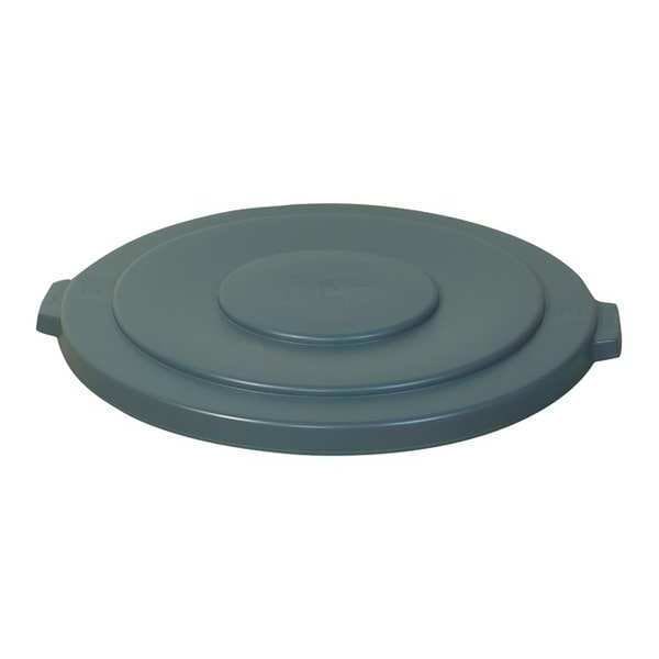 Rubbermaid Commercial 55 Gal Flat Trash Can Lid, Plastic - RUB355LGR