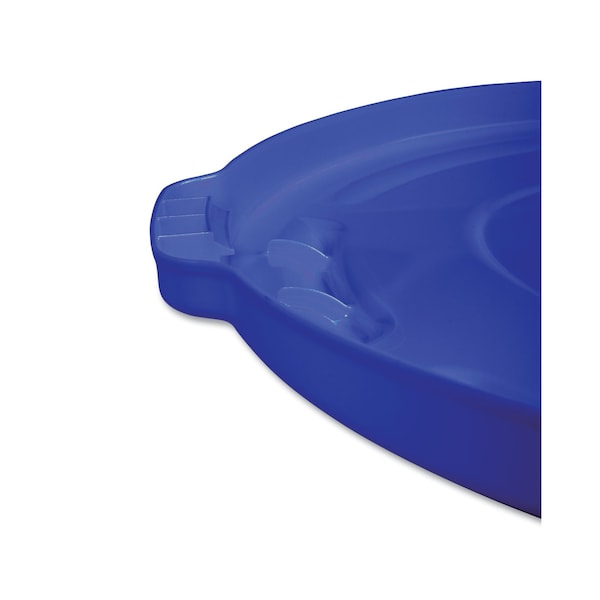 Rubbermaid Commercial 32 Gal Flat Top Lid, Blue, Plastic - FG263100BLUE
