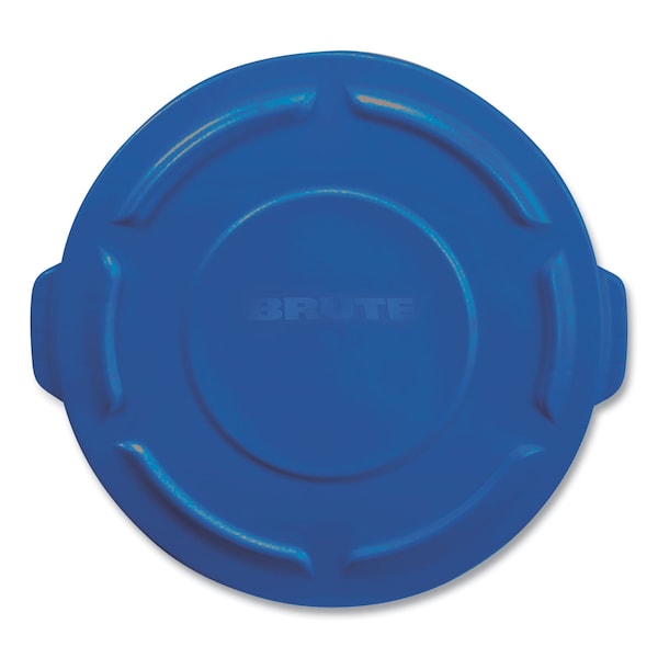 Rubbermaid Commercial 32 Gal Flat Top Lid, Blue, Plastic - FG263100BLUE