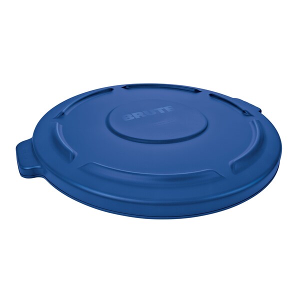 Rubbermaid Commercial 32 Gal Flat Top Lid, Blue, Plastic - FG263100BLUE