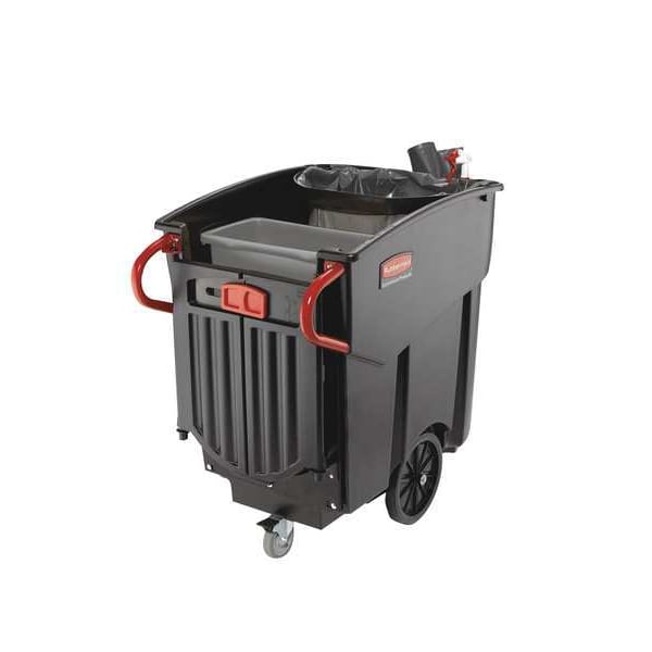 Rubbermaid Commercial 120 gal Flat Trash Can Top, 30 in W/Dia, Black, Plastic, 0 Openings - FG9W7200BLA
