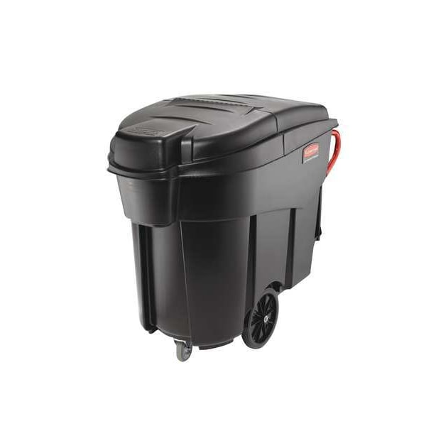 Rubbermaid Commercial 120 gal Flat Trash Can Top, 30 in W/Dia, Black, Plastic, 0 Openings - FG9W7200BLA