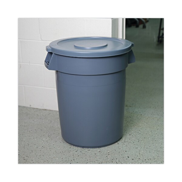 Boardwalk 32 Gal Flat-Top Lid Waste Receptacle Lids, Gray, Plastic - 1868182