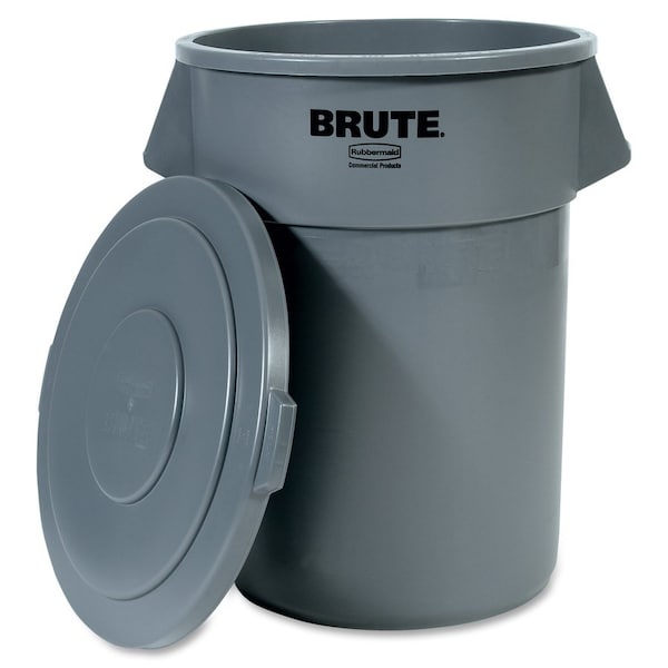 Rubbermaid Commercial Brute 55-Gallon Container Lid, 29.1" W/Dia, Gray, Plastic; High-density Polyethylene (HDPE) - RCP265400GY