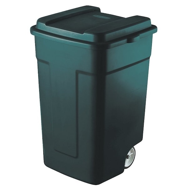 Rubbermaid Trash Can, 50 gal Capacity, Plastic, Green, SnapFit Lid Closure - FG285100EGRN