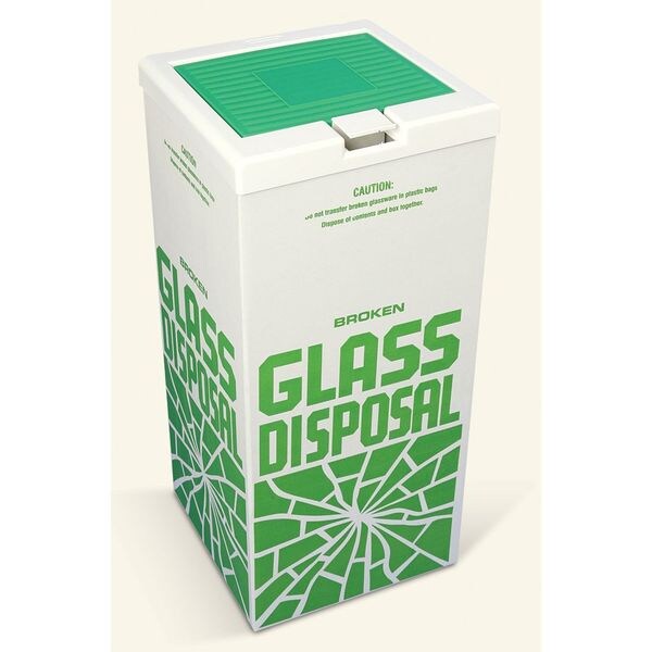 Sp Scienceware 48 gal Flat Trash Can Lid, 12 1/2 in W/Dia, Green, Plastic, 1 Openings - F13204-0001