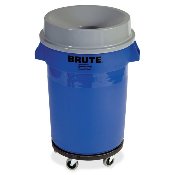 Rubbermaid Commercial Brute 32-Gallon Container Funnel Top Lids, 22.3" W/Dia, Gray, Plastic - RCP3543GRACT