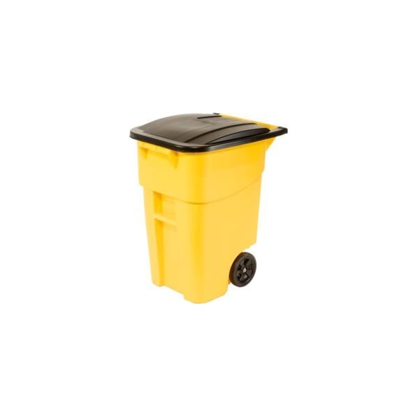 Rubbermaid Commercial Rubbermaid 9W27 Brute Rollout 50 Gallon Large Mobile Container  Yellow with Lid - FG9W2700YEL