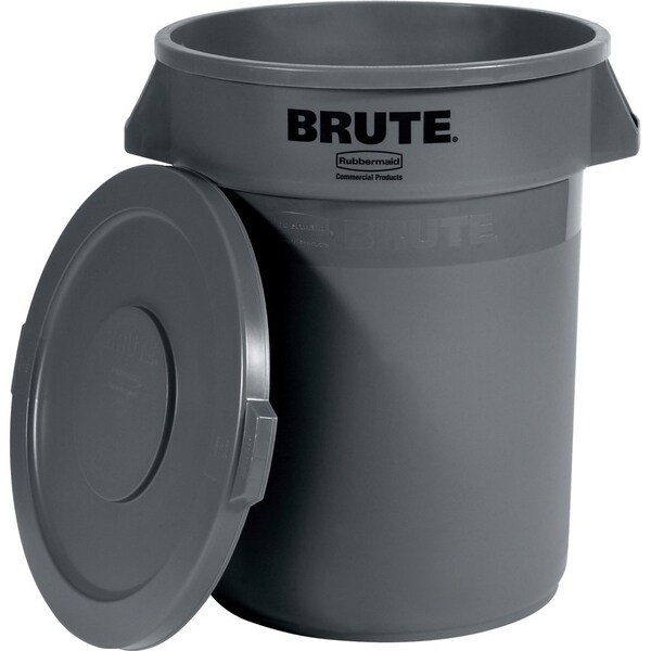 Rubbermaid Commercial Brute 32-Gallon Container Flat Lids, Gray, Plastic - RCP263100GYCT