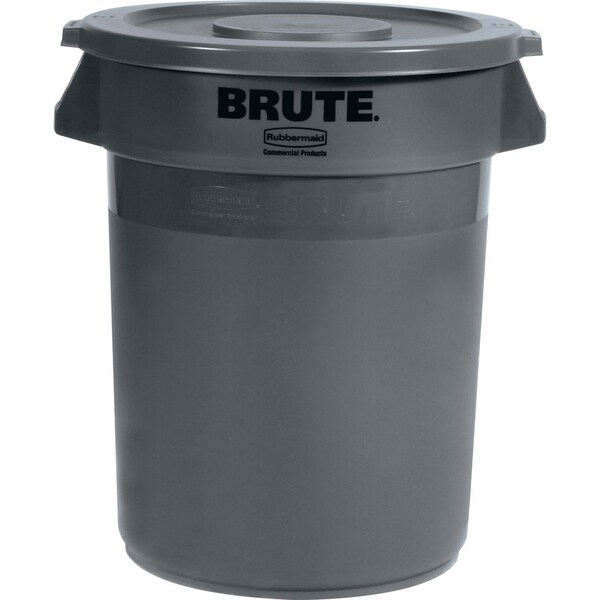 Rubbermaid Commercial Brute 32-Gallon Container Flat Lids, Gray, Plastic - RCP263100GYCT