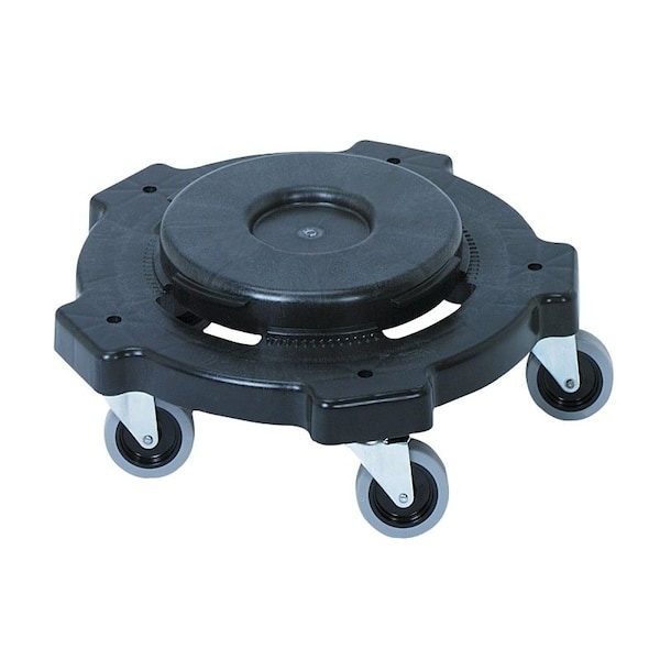 Continental Commercial Products 3255 Trash Can Dolly, 20 to 55 gal, Polyethylene, Black - 3255-8