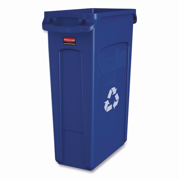 Rubbermaid Commercial Trash Can Lid, 12.1 in W/Dia, Blue, Plastic - 1788372