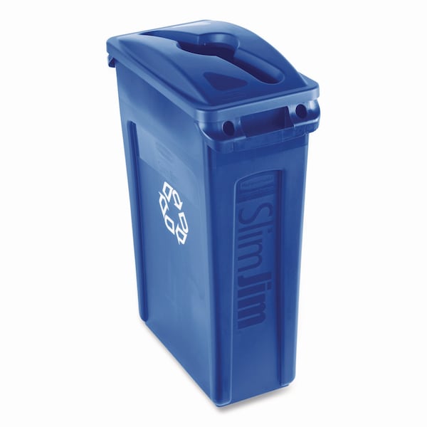 Rubbermaid Commercial Trash Can Lid, 12.1 in W/Dia, Blue, Plastic - 1788372