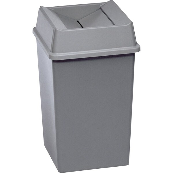 Rubbermaid Commercial Untouchable Square Swing Top, 20.1" W/Dia, Gray - RCP266400GYCT