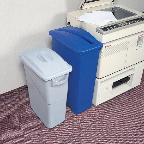 Rubbermaid Commercial Slim Jim Paper Recycling Container Lid, 11" W/Dia, Blue, Resin - RCP270388BE