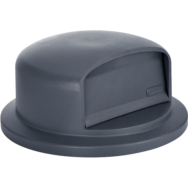 Global Industrial 55 Gallon Plastic Trash Can Dome Lid, Gray - 641435GY
