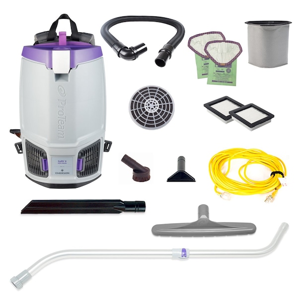 Proteam GoFit 6, 6 qt. Backpack Vacuum w/ Xover Performance Telescoping Wand Tool Kit - 107736