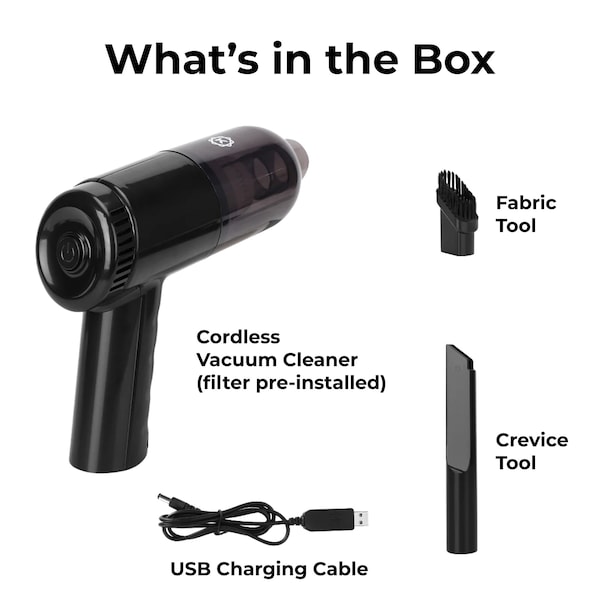 Techko KOBOT Portable Cordless Car Vacuum  Onyx - CL-102-1