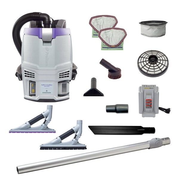 Proteam GoFit 3 Cordless 4Ah, 3 qt. Backpack Vacuum w/ ProBlade Hard Surface & Carpet Floor Tool Kit - 107776
