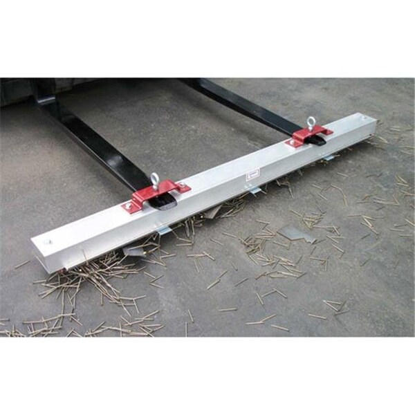 Amk Magnetics AMK Magnetics RDS-48LR 48 in. Double Strength Load Release Road Mag Sweeper - Silver & Burgundy - RDS-48LR