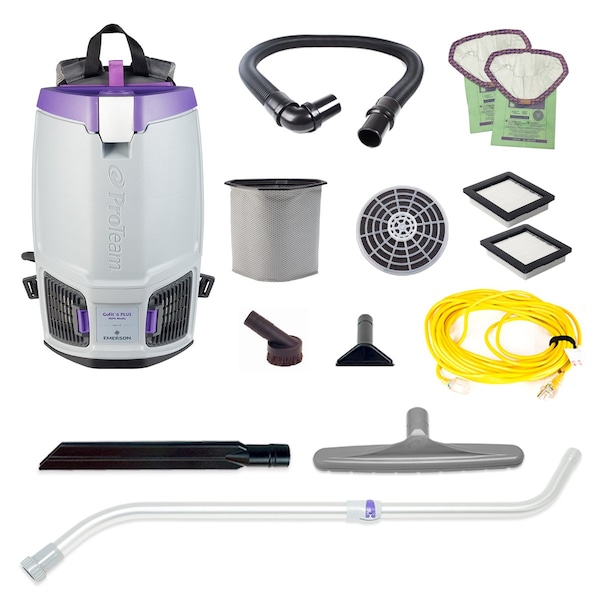 Proteam GoFit 6 PLUS, 6 qt. Backpack Vacuum w/ Xover Performance Telescoping Wand Tool Kit - 107737