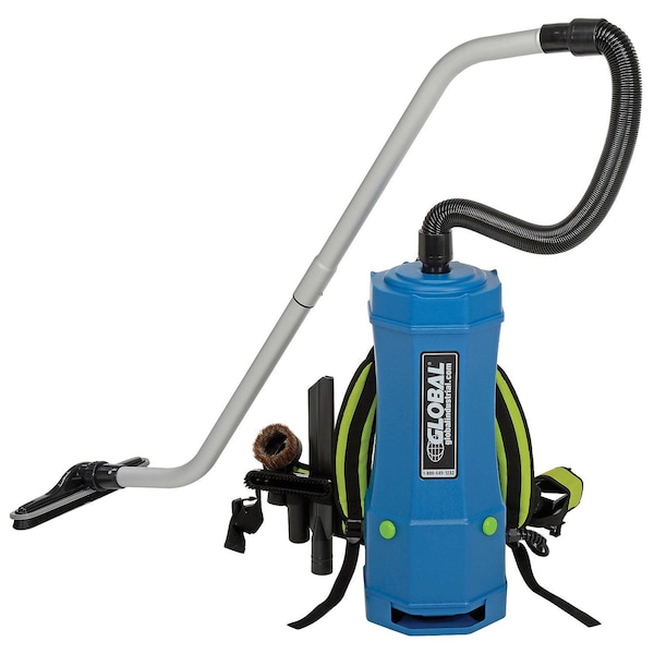 Global Industrial HEPA Backpack Vacuum w/8-Piece Tool Kit, 6 Quart - 261930
