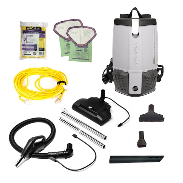 Proteam ProVac FS 6, 6 qt. Backpack Vacuum w/ Commercial Power Nozzle Tool Kit - 107461