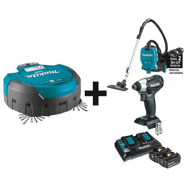 Makita Cordless Combination Kit, 3 Tools, 18V DC - DRC200Z + XCV09Z + XDT15ZB + BL1850B2DC2